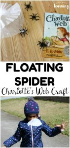 Turn a classic story into a craft with this simple floating spider Charlotte's Web craft for kids! So fun for read-aloud time!