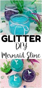 Make up a batch of this DIY Glitter Mermaid Slime for some ocean-themed sensory play! Perfect for summer sensory fun!