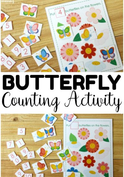 This printable butterfly counting activity is a fun way to help early learners practice counting to ten this year!