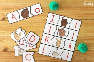 ASL Alphabet Letter Matching Puzzles