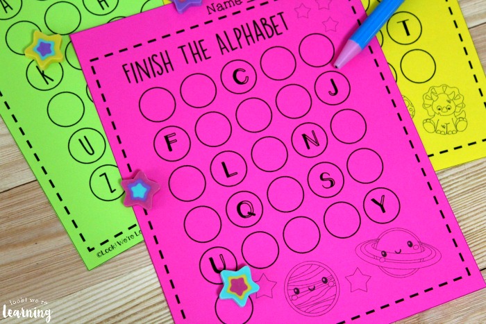 Finish the Alphabet Worksheets for Kids