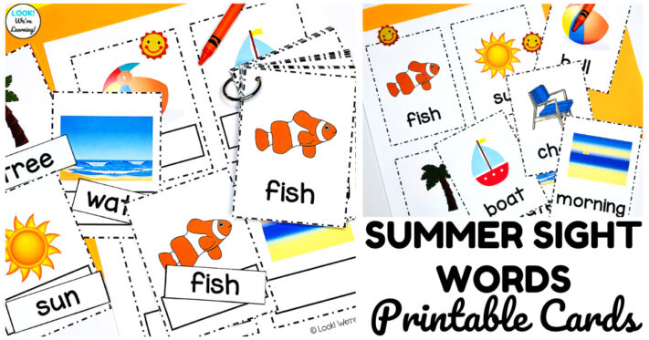 Printable Summer Sight Words Learning Cards