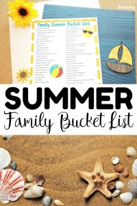 Schedule a fun summer with your family this year with this printable family summer bucket list! Great for keeping the kids entertained during break!