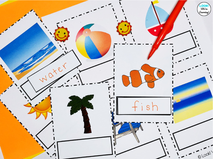 Summer Sight Words Labeling Cards