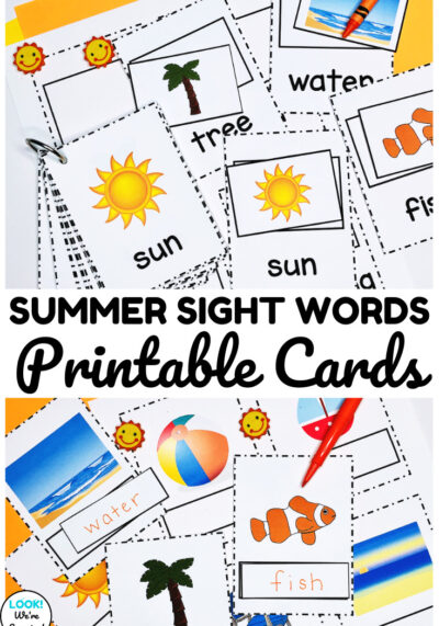 Use these printable summer sight words cards to help early learners practice reading fluency!