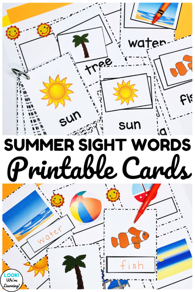 Use these printable summer sight words cards to help early learners practice reading fluency!