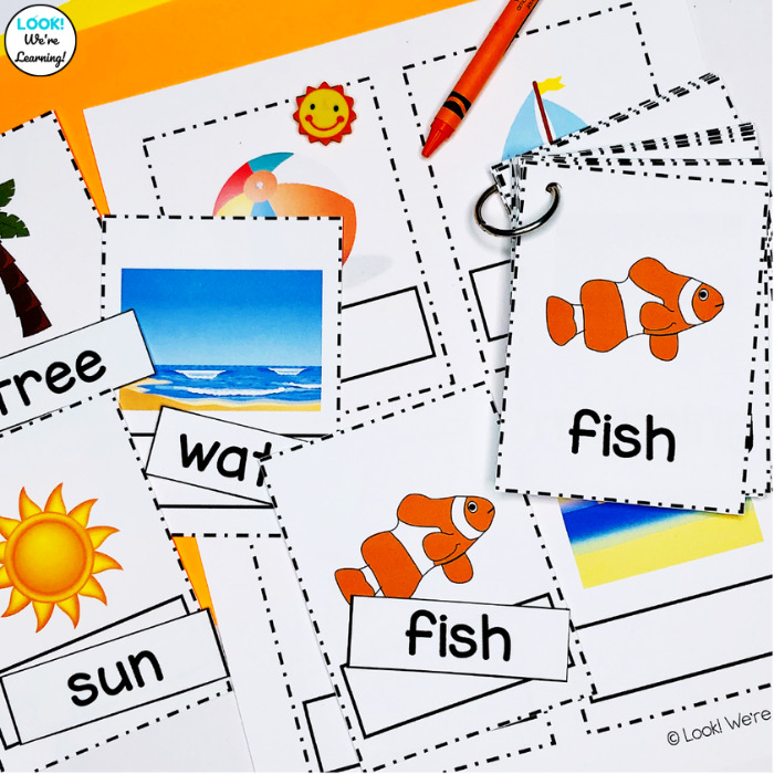 Using Summer SIght Word Flashcards at Literacy Centers