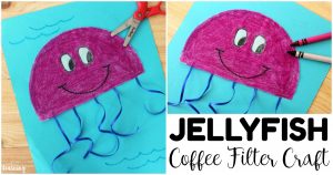 Cute and Easy Coffee Filter Jellyfish Craft for Kids