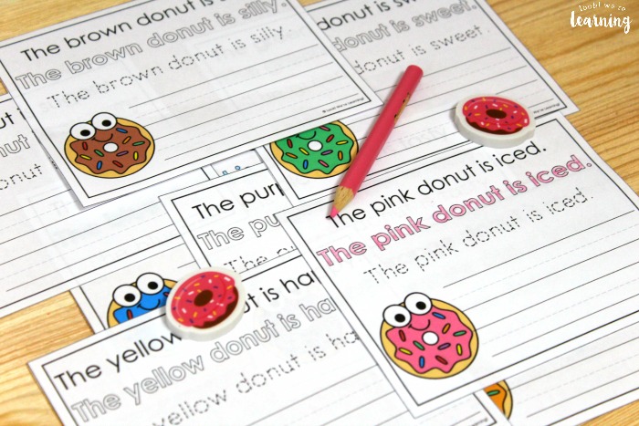 Donut Colors Sentence Writing Activity for Kids