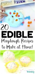 Have some fun sensory play with these fun and edible playdough recipes for kids! You can make these at home and let the kids play safely!