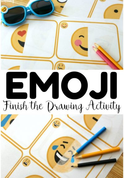 Practice drawing with the kids with this fun and simple Emoji drawing activity! This is a perfect way to share a summer art project with the kids!