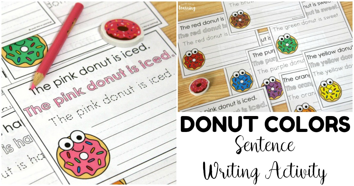 Printable Donut Colors Sentence Writing Activity for Early Grades