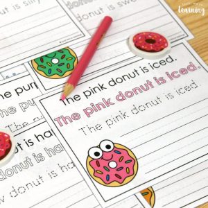 Simple Donut Colors Sentence Writing Activity