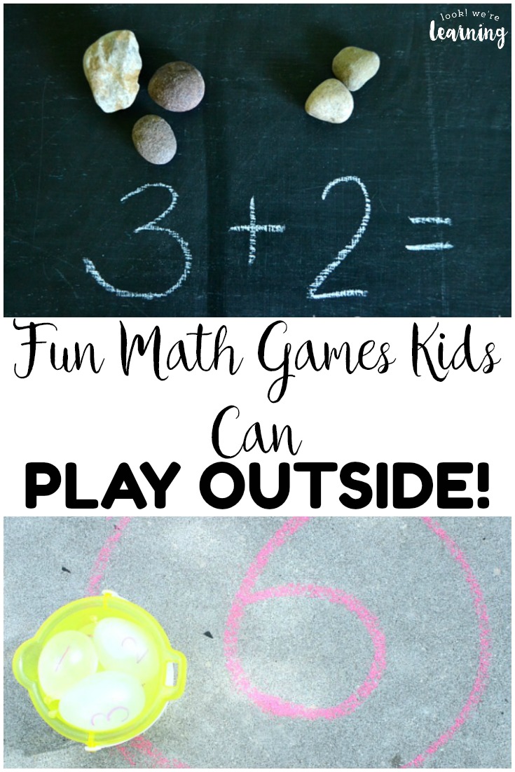 Try some of these easy outdoor math games for kids to play outside! These are wonderful for learning during summer break!