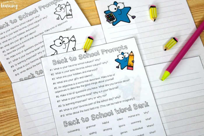 Back to School Writing Prompts for Kids