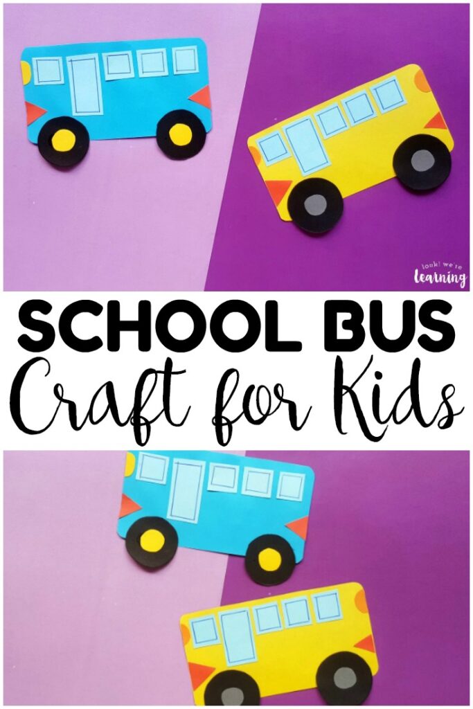 Get ready for back to school with this super cute paper school bus craft for kids! So easy to make, even for little ones!