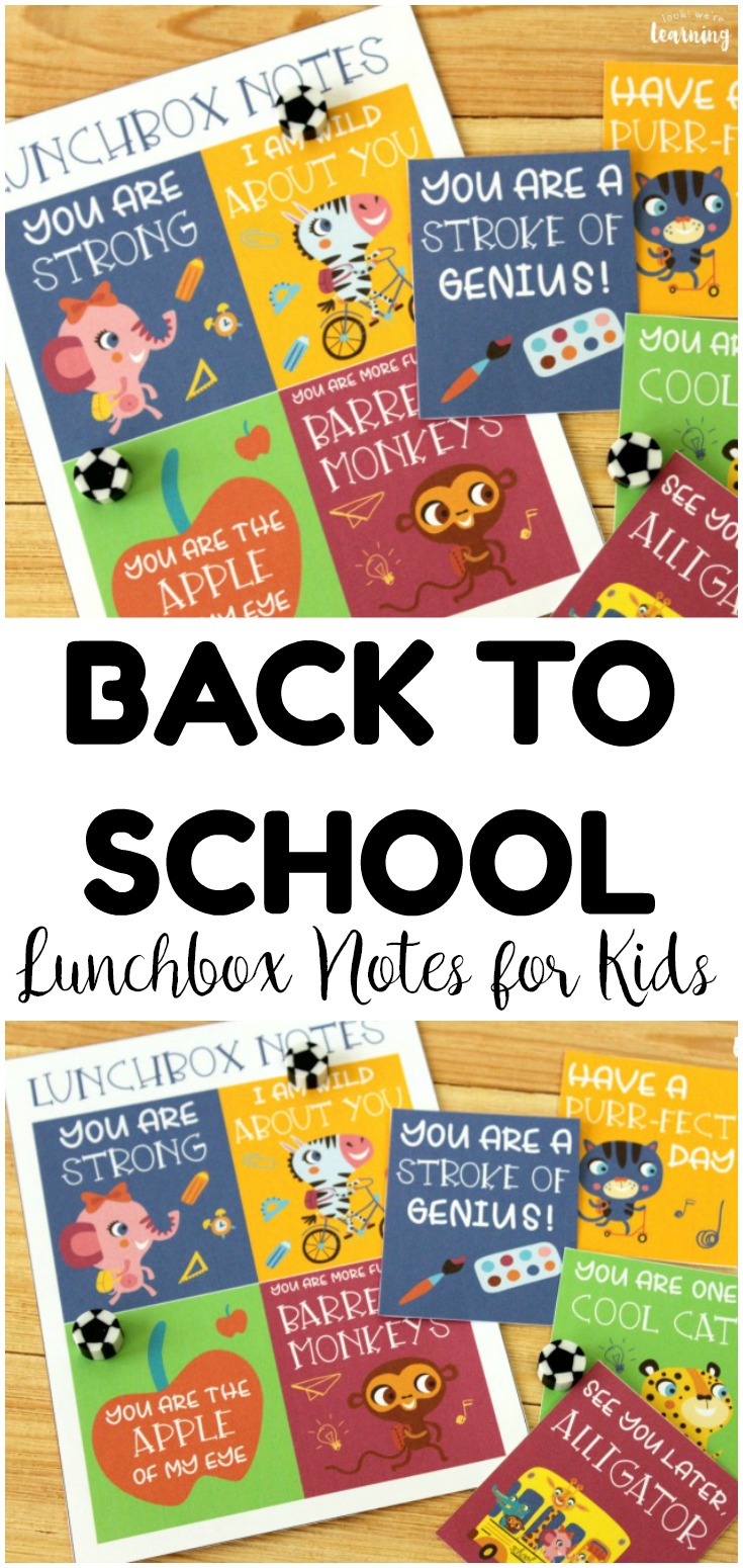 These back to school lunchbox notes for kids are adorable! Put one in your child's lunch each day for a quick pick-me-up!