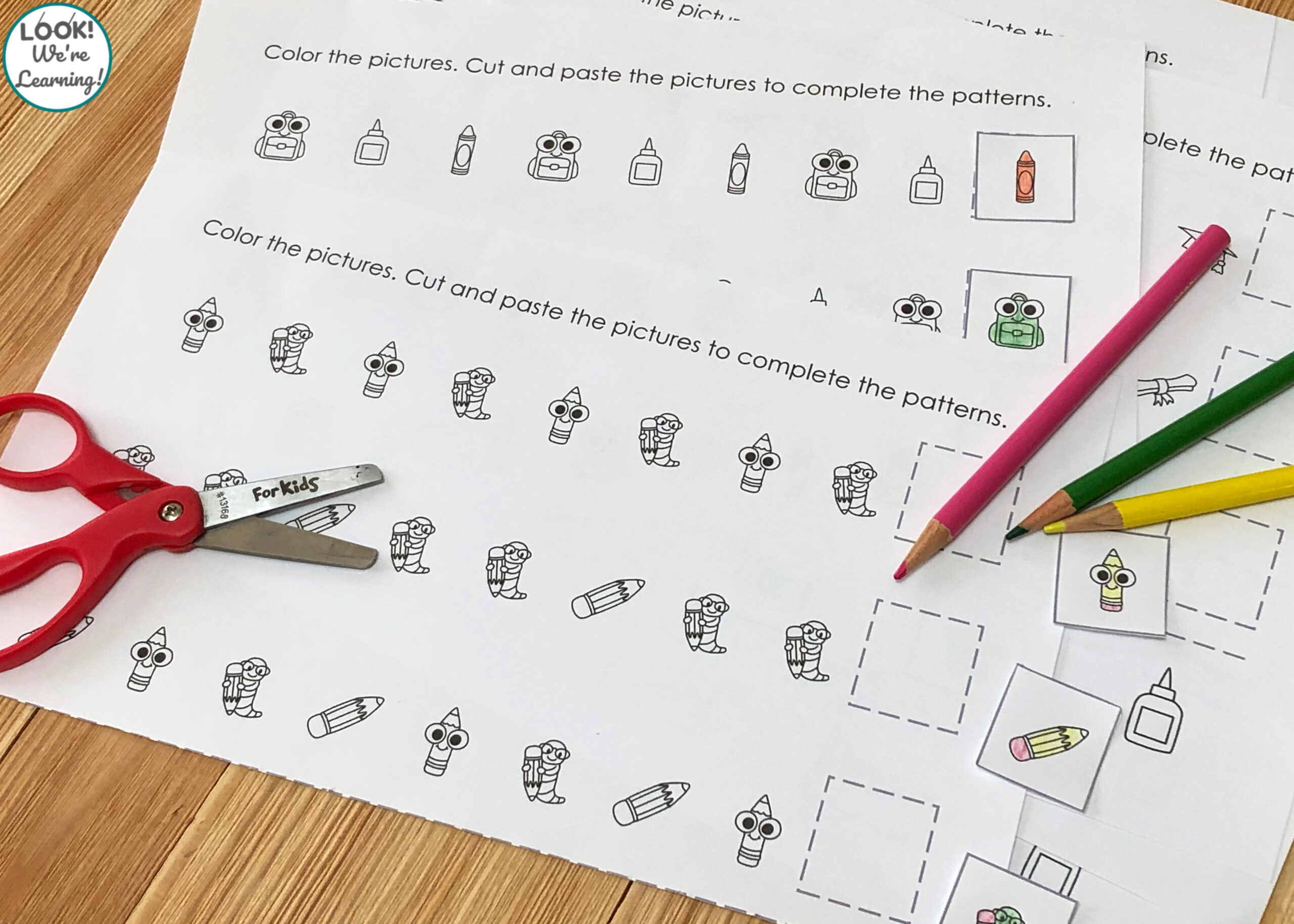 Easy Back to School Pattern Building Activity