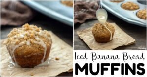 Easy Iced Banana Bread Muffins