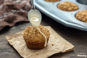 Easy Iced Banana Breakfast Muffins