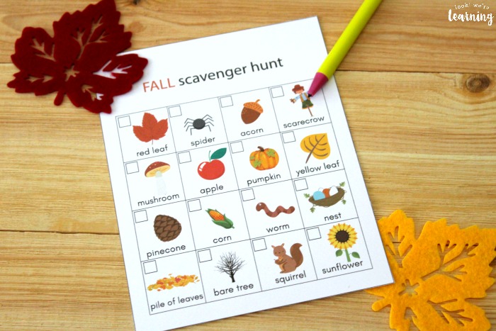 Printable Fall Scavenger Hunt for Kids