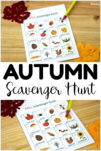 This printable fall scavenger hunt is so fun for getting kids outside this autumn!