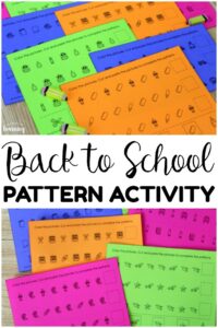 Work on building and completing basic math patterns with this fun back to school pattern activity! Perfect for math center practice!