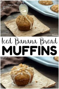 Want a change from the typical banana muffins recipe? Try these iced banana bread muffins for a simple and delicious breakfast or snack!