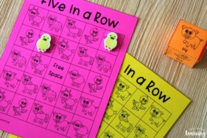 Five In a Row Printable Farm Game for Kids