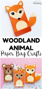 Make these easy paper bag woodland animal crafts with the kids this fall! Perfect for a forest unit!