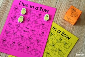 Printable Five In a Row Game for Kids