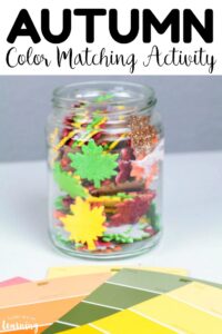 Use simple supplies to make this easy fall color matching activity for preschoolers! Perfect for fall preschool lessons!