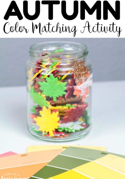 Use simple supplies to make this easy fall color matching activity for preschoolers! Perfect for fall preschool lessons!