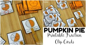 Fun Pumpkin Pie Fraction Clip Cards