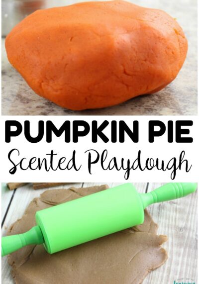 Make up a batch of this scented pumpkin pie playdough to have some fall sensory fun with the kids! You only need a few household ingredients!
