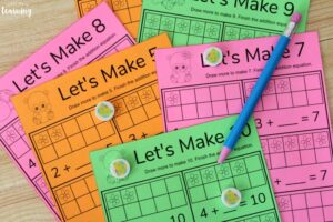 Panda Themed Make Ten Worksheets for Kids