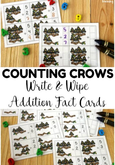 These counting crows addition fact cards are so fun for helping students practice addition fluency! Use them with dry erase crayons at math centers!