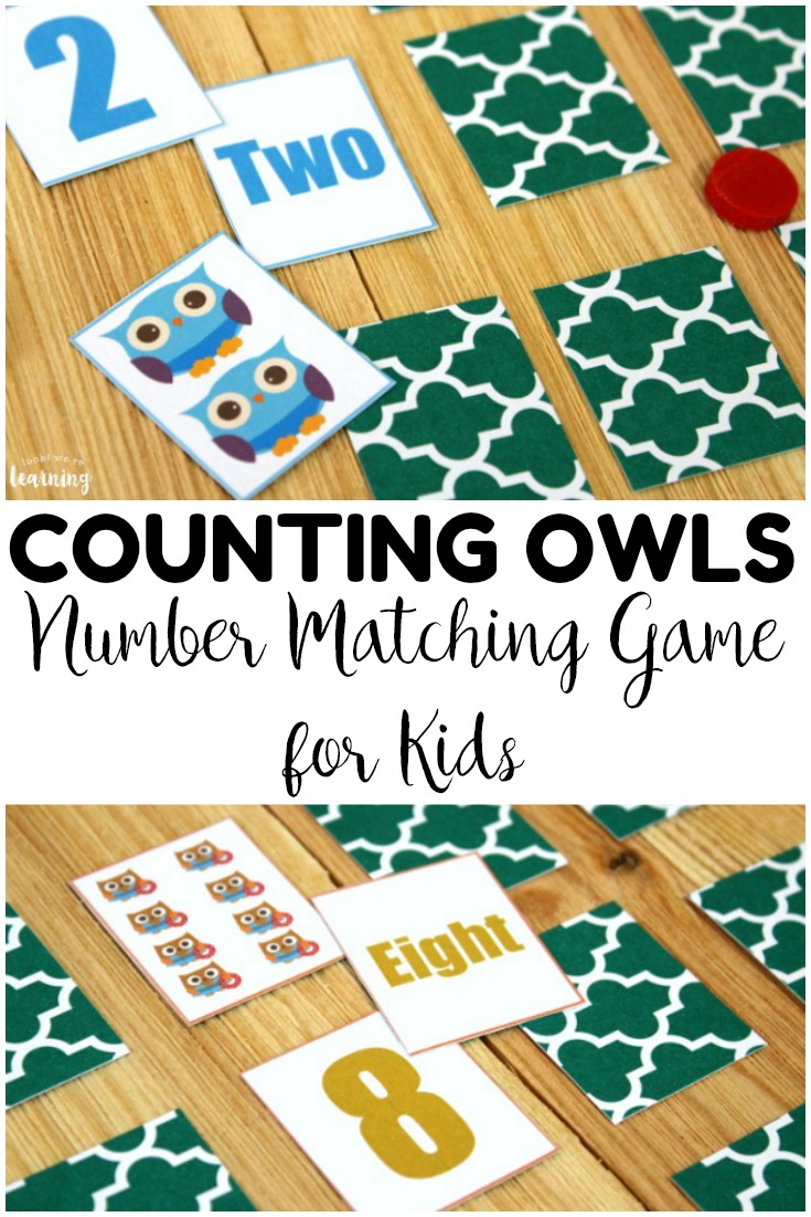 This low prep owl number matching game is a fun way to practice number skills at early math centers!