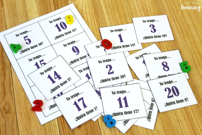 Printable Spanish I Have Who Has Game for Kids