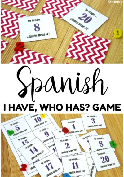 This printable Spanish I Have Who Has Game is great for practicing Spanish vocabulary and counting to 20! Use it with early foreign language learners!