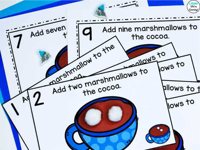 Cocoa Themed Counting to Ten Activity Cards for Kids
