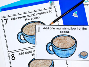 Making a Hot Cocoa Themed Counting Booklet
