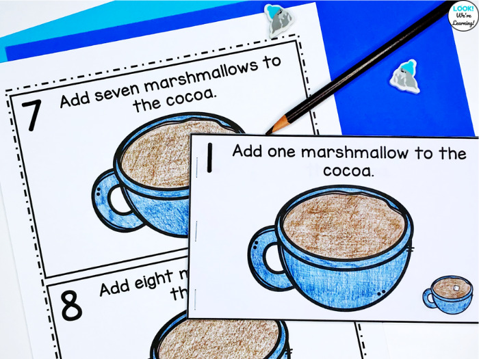 Making a Hot Cocoa Themed Counting Booklet