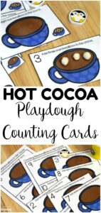 Practice counting from 1 to 10 with these fun hot cocoa 1-10 counting cards for kids! Great for winter math centers!