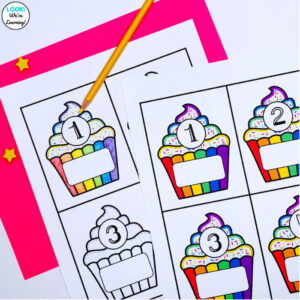Printable Cupcake Number Word Matching