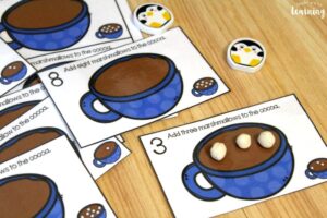 Printable Hot Cocoa Counting Cards for Kids