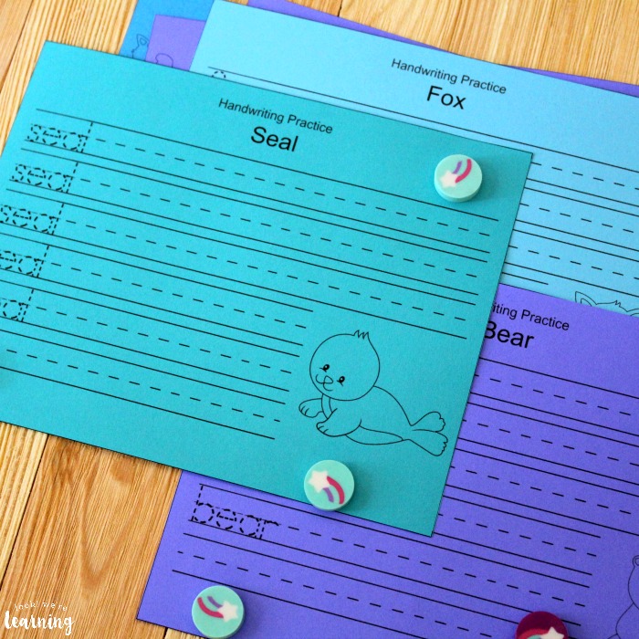Arctic Animal Handwriting Practice Sheets for Kids