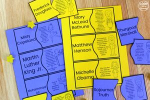 Black History Figure Puzzles for Elementary Students