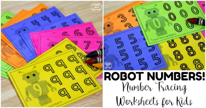 Robot Number Tracing Worksheets For Kids Look We re Learning 