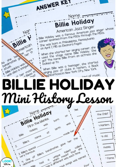 Learn about the life and legacy of one of the first ladies of jazz with this Billie Holiday elementary history lesson!